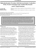 Cover page: Diphenhydramine Overdose with Intraventricular Conduction Delay Treated with Hypertonic Sodium Bicarbonate  and IV Lipid Emulsion