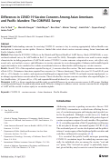 Cover page: Differences in COVID-19 Vaccine Concerns Among Asian Americans and Pacific Islanders: The COMPASS Survey