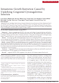 Cover page: Intrauterine Growth Restriction Caused by Underlying Congenital Cytomegalovirus Infection