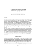 Cover page: A Model for Contextualizing Natural Language Discourse