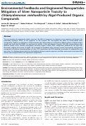 Cover page: Environmental Feedbacks and Engineered Nanoparticles: Mitigation of Silver Nanoparticle Toxicity to Chlamydomonas reinhardtii by Algal-Produced Organic Compounds