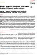 Cover page: Deletion of ABCB10 in beta-cells protects from high-fat diet induced insulin resistance