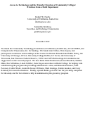 Cover page: Access to Technology and the Transfer Function of Community Colleges:  Evidence from a Field Experiment