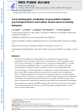 Cover page: Socio-demographic Moderators of Associations Between Psychological Factors and Latinas’ Breast Cancer Screening Behaviors