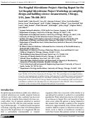 Cover page: The Hospital Microbiome Project: Meeting Report for the 1st Hospital Microbiome Project Workshop on sampling design and building science measurements, Chicago, USA, June 7th-8th 2012.