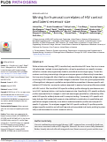 Cover page: Mining for humoral correlates of HIV control and latent reservoir size