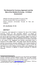 Cover page: The Demand for Currency Approach and the Size of the Shadow Economy: A Critical Assessment