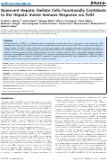 Cover page: Quiescent Hepatic Stellate Cells Functionally Contribute to the Hepatic Innate Immune Response via TLR3