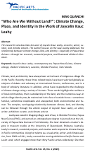 Cover page: “Who Are We Without Land?”: Climate Change, Place, and Identity in the Work of Joycelin Kauc Leahy