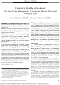 Cover page: Improving quality in Medicaid: the use of care management processes for chronic illness and preventive care