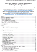 Cover page: Digital data archives as knowledge infrastructures: Mediating data sharing and reuse