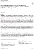 Cover page: Understanding the Predictors of Low Take-Up of the Special Supplemental Nutrition Program for Women, Infants, and Children (WIC): A Nationwide Longitudinal Study