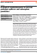 Cover page: Ecological countermeasures to prevent pathogen spillover and subsequent pandemics.