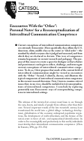 Cover page: Encounters with the “Other”: Personal Notes for a Reconceptualization of Intercultural Communication Competence