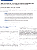 Cover page: Targeting epidermal growth factor receptor for head and neck squamous cell carcinoma: still lost in translation?