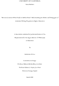 Cover page: "We Can Construct What Needs to Still be Done": Reformulating the Politics and Pedagogies of Academic Writing Programs in Higher Education