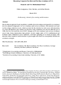 Cover page: Measuring Corporate Tax Rate and Tax Base Avoidance of U.S. Domestic and U.S. Multinational Firms