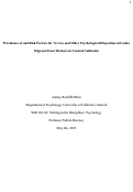 Cover page of Prevalence of and Risk Factors for Nervios and Other Psychological Disparities in LatinxMigrant Farm Workers in Central California