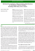 Cover page of Methods for analysis of skewed data distributions in psychiatric clinical studies: Working with many zero values