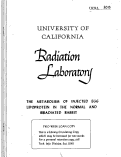 Cover page: THE METABOLISM OF INJECTED EGG LIPOPROTEIN IN THE NORMAL AND IRRADIATED RABBIT