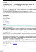 Cover page: Feasibility of Fit24, a Digital Diabetes Prevention Program for Hispanic Adolescents: Qualitative Evaluation Study.