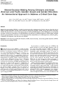 Cover page: Shared Decision Making Among Clinicians and Asian American and Pacific Islander Sexual and Gender Minorities: An Intersectional Approach to Address a Critical Care Gap