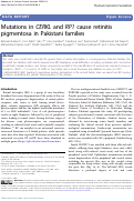 Cover page: Mutations in CERKL and RP1 cause retinitis pigmentosa in Pakistani families