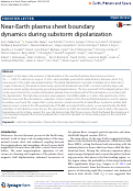 Cover page: Near-Earth plasma sheet boundary dynamics during substorm dipolarization