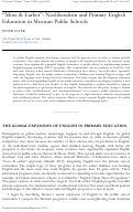 Cover page: “More &amp; Earlier”: Neoliberalism and Primary English Education in Mexican Public Schools