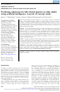 Cover page: Predicting admission for fall-related injuries in older adults using artificial intelligence: A proof-of-concept study.