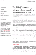 Cover page: The FitBrain program: implementing exergaming &amp; dual-task exercise programs in outpatient clinical settings.