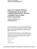 Cover page: Impacts of Computer-Mediated Communication on Travel and Communication Patterns: The Davis Community Network Study