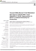 Cover page: Toward DNA-Based T-Cell Mediated Vaccines to Target HIV-1 and Hepatitis C Virus: Approaches to Elicit Localized Immunity for Protection.