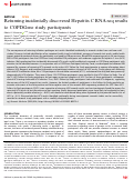 Cover page: Returning incidentally discovered Hepatitis C RNA-seq results to COPDGene study participants.