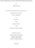 Cover page: Robust Estimation in Linear Model With Many Instruments