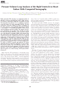 Cover page: Pressure Volume Loop Analysis of the Right Ventricle in Heart Failure With Computed Tomography