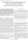 Cover page: Joint LDPC decoding and timing recovery using code constraint feedback