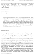 Cover page: Literacy-based Curricula in University Foreign Language Instruction: Perceptions from Non-Tenure-Track Faculty