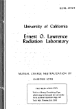 Cover page: MUTUAL CHARGE NEUTRALIZATION OF GASEOUS IONS