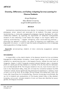Cover page: Diversity, Difference, and Safety: Adapting Service-Learning for Diverse Students