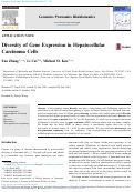 Cover page: Diversity of Gene Expression in Hepatocellular Carcinoma Cells