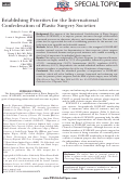 Cover page: Establishing Priorities for the International Confederation of Plastic Surgery Societies