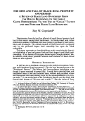 Cover page: The Rise and Fall of Black Real Property Ownership: A Review of Black Land Ownership from the Rough Beginnings to the Great Gains; Dispossession via the Use of Legal Tactics and the Push for Black Land Retention