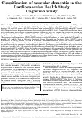 Cover page: Classification of vascular dementia in the Cardiovascular Health Study Cognition Study