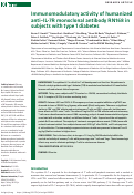 Cover page: Immunomodulatory activity of humanized anti–IL-7R monoclonal antibody RN168 in subjects with type 1 diabetes