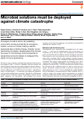 Cover page: Microbial solutions must be deployed against climate catastrophe.