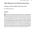 Cover page: A Case Study of the Effects of Participation in an Organization in the Lives of Women: Post-Conflict Ayacucho, Peru