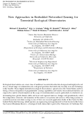 Cover page: New Approaches in Embedded Networked Sensing for Terrestrial Ecological Observatories