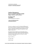 Cover page: Incident Management: Process Analysis And Improvement Phase 1: Review Of Procedures