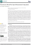 Cover page: Non-Invasive Blood Flow Speed Measurement Using Optics.